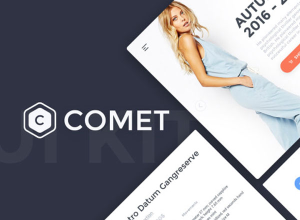 超过1000元素的 Web UI 套件电商网页设计素材 Comet