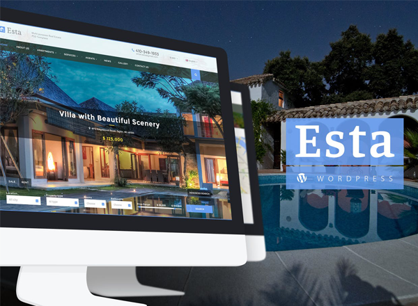 房地产租赁 WordPress 主题 Esta — Responsive Real Estate WordPress Theme