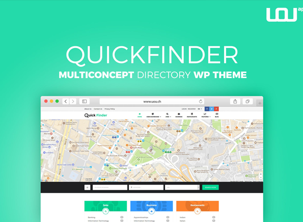 分类信息主题 WordPress 主题 QuickFinder – Multiconcept Directory