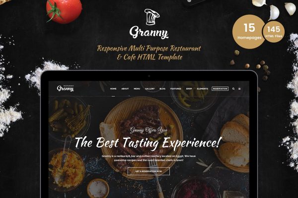 典雅餐厅和咖啡馆品牌网站HTML模板 Granny – Elegant Restaurant & Cafe HTML Template