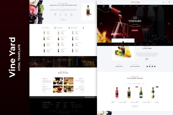 葡萄酒品牌网站设计HTML模板 Vine Yard HTML Template