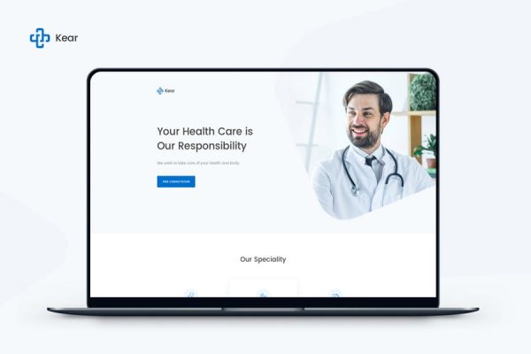 医药健康护理机构网站着陆页模板 Kear – Medical & Healthcare Landing Page Template