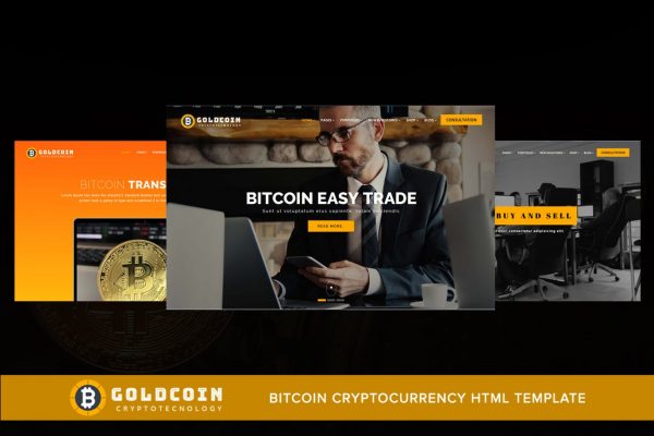 比特币加密货币主题网站HTML模板 GoldCoin – Bitcoin Cryptocurrency HTML Template